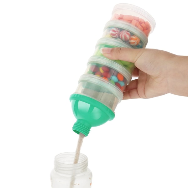 Baby Milk Formula Dispenser 5-lagers stapelbar mellanmålsbehållare utan spill