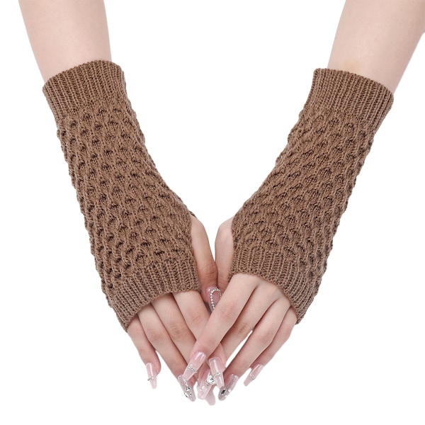 Fingerlösa handskar Armvärmare Kvinnor, Halvfingerhandskar, Stickade