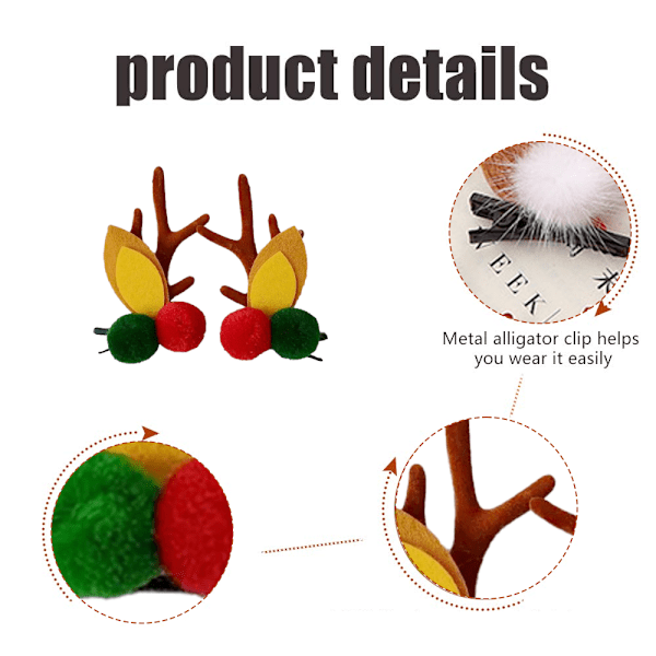 Julehårklemme med reinsdyr, hårtilbehør