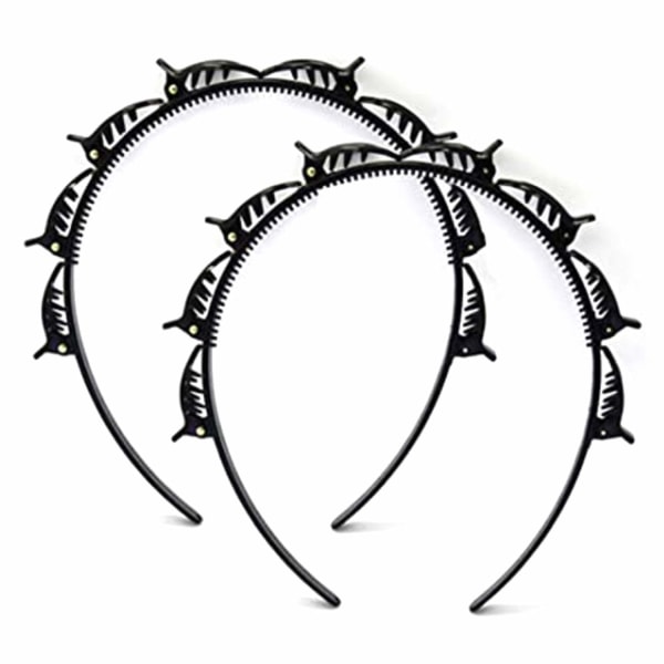 Frisyr Set: Pannband med clips för snygga frisyrer (2 delar)