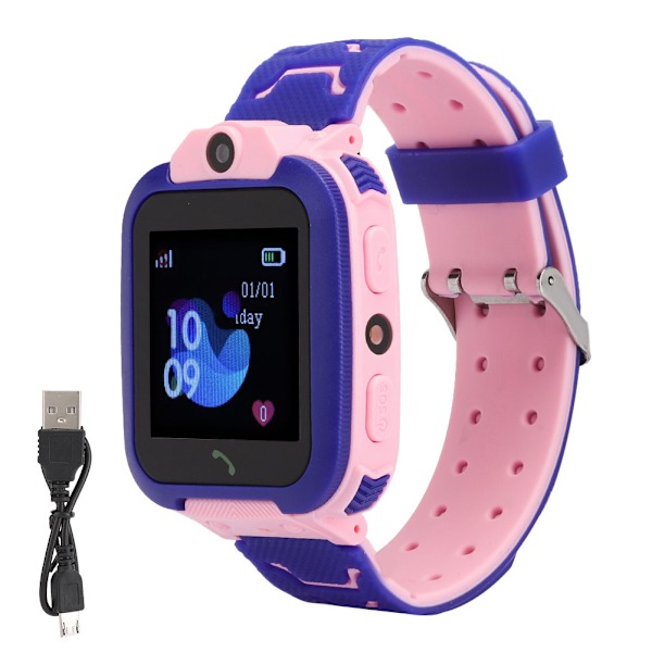 2019 Ny Smartwatch til Børn Q12B Smartwatch Vandafvisende Lbs Positionering 2G Opkald (Pink)