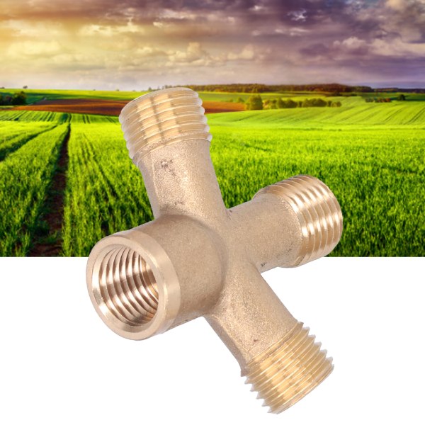 Cross Hose Splitter Garden Hose M14 Thread 4‑Way Connector Pipe Fittings for Agricultural Spraying