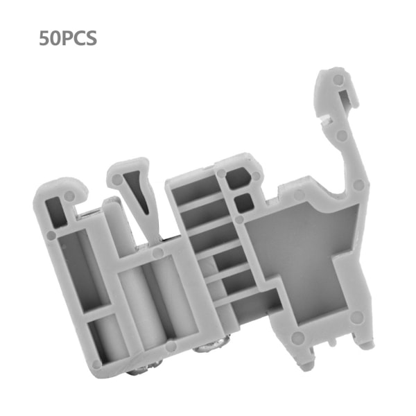 50pcs 35mm DIN Rail Terminal Block End Stopper Mounting Clips Gray (Model 12)