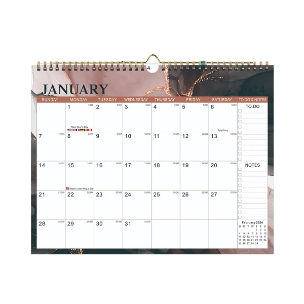 Väggkalender 2024-2025, jan 2024 - jun 2025, 18 månaders kalender,