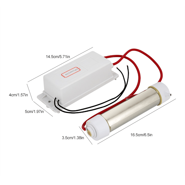 Ozon Generator Ozonator Ioniser Luft- og Vannrenser Grønnsak- og Fruktsteriliseringsmaskin 2g