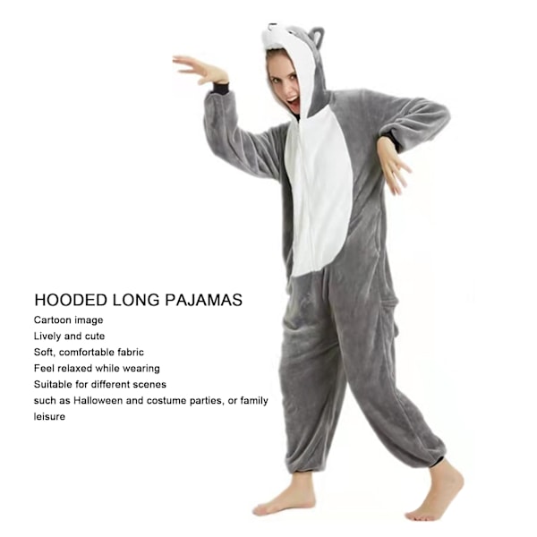 Cartoon Hooded House Pajamas Long Sleeve Unisex Soft Warm One Piece Sleepwear for Home Halloween Cartoon Hooded House Pajamas S