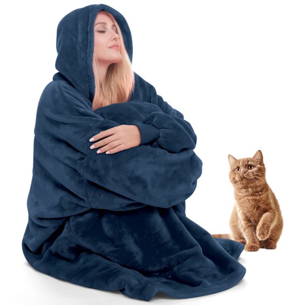 Hoodie Blanket with Sleeves and Hood Women, Soft Warm for Men Women