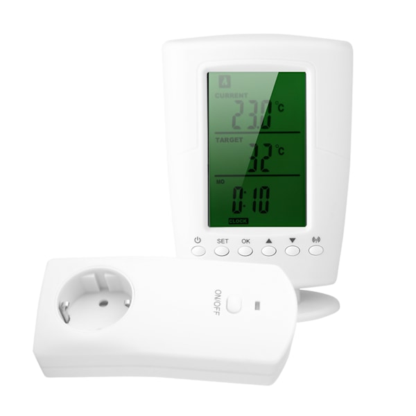 Programmerbar Trådløs Termostat & Stikkontakt Husholdnings Intelligent Stikkontakt (EU 110-240V)