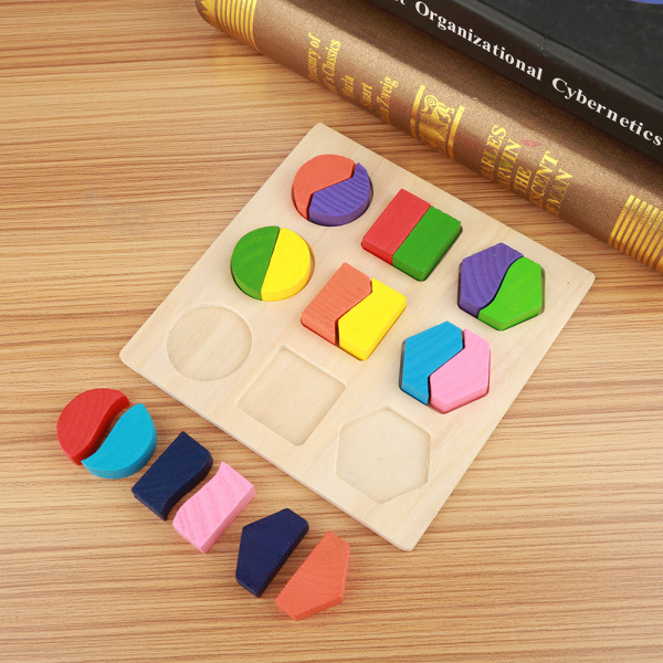 Pedagogisk set för barn Geometriskt blockbyggande pussel Baby Early Learning Tool (#2)