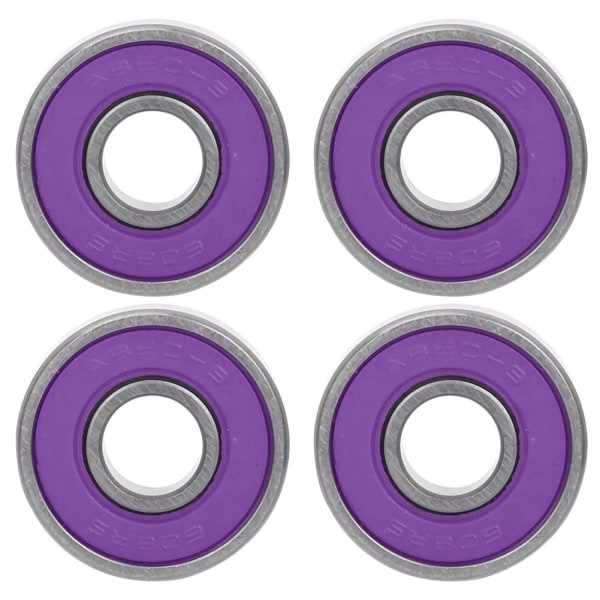 8 Pcs Skateboard Scooter 608 Ball Bearing Miniature Skate Roller Ball Bearings Kit(purple 7)