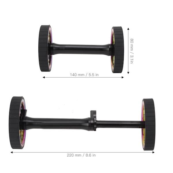 MEIJUN Enkelt Hjulforlengelse Teleskopisk Stang Enkelt Hjulsett 80mm Utvidelse for Brompton 3sixtyFargerik