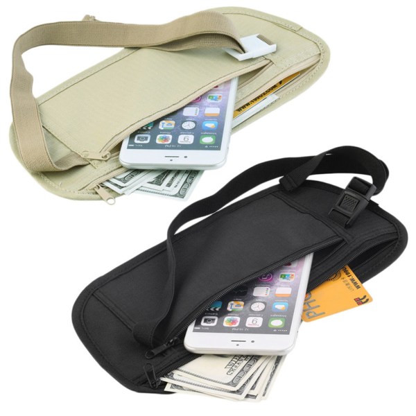 Travel Money Belt Hidden Wallet Passport Money Waist Belt Bag Slim Secret Security Travel Bag Chest Pack