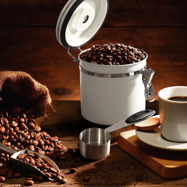 1 x Kaffebönförseglad burk 304 avgasventil i rostfritt stål