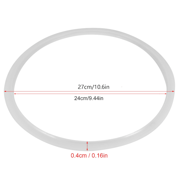 Ersättningsring i klart silikon för tryckkokare, köksredskap (innerdiameter 24 cm)