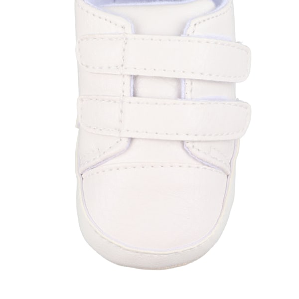 Baby Boys Girls PU Lær Sneakers Pustende Søte Casual Fashionable Spedbarn Småbarn Gå Sko Hvit 3