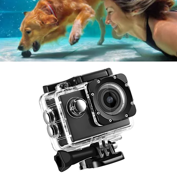 K1080HD 12MP Vattentät undervattensvideokamera utomhus cykel dykning sport actionkamera svart