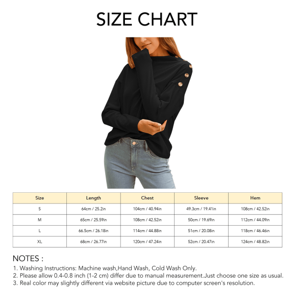 Long Sleeve Blouse Crew Neck Loose Casual Soft Skin Friendly Sweater Top Breathable Crewneck Pullover Sweater Women Black S