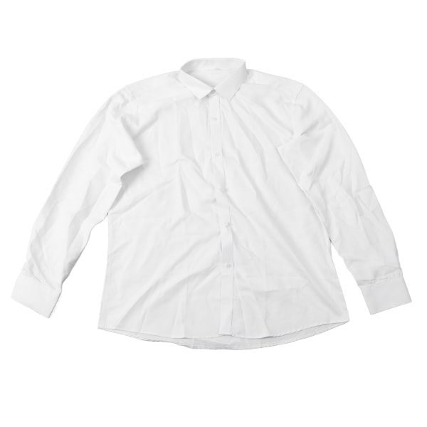 Herr vit affärsskjorta långärmad nedfälld krage knäppning herr casual vit skjorta vit 43