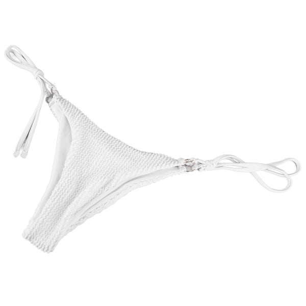 Crisscross Bikini Set Tie Side Ren Färg Dam 2 Delar Baddräkt Baddräkt för Sommar Strand Simning Vit M