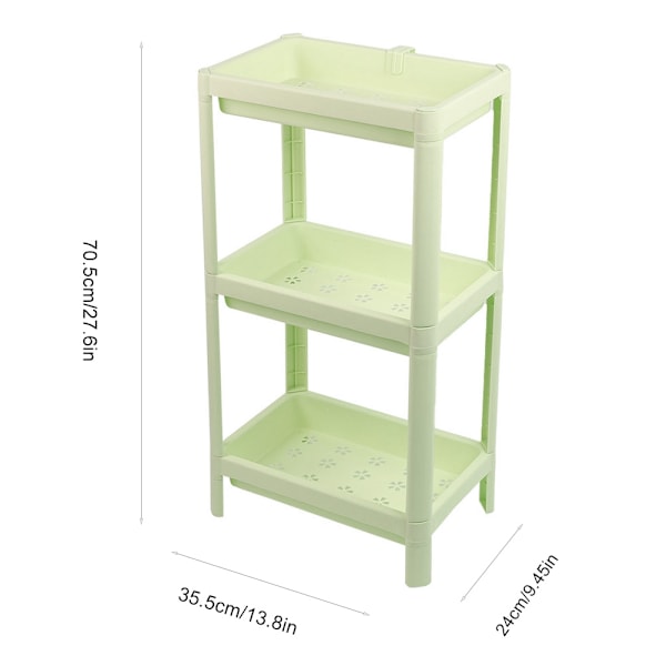 Bathroom Landing Multi-Layer Plastic Storage Rack Bathroom Shelf Storage Rack(Green)