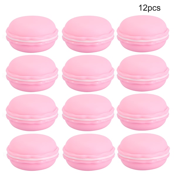 12 st Mini Söta Macaron Bärbar Smyckeskrin Förvaringsorganisatorkasse Godisask (Rosa)