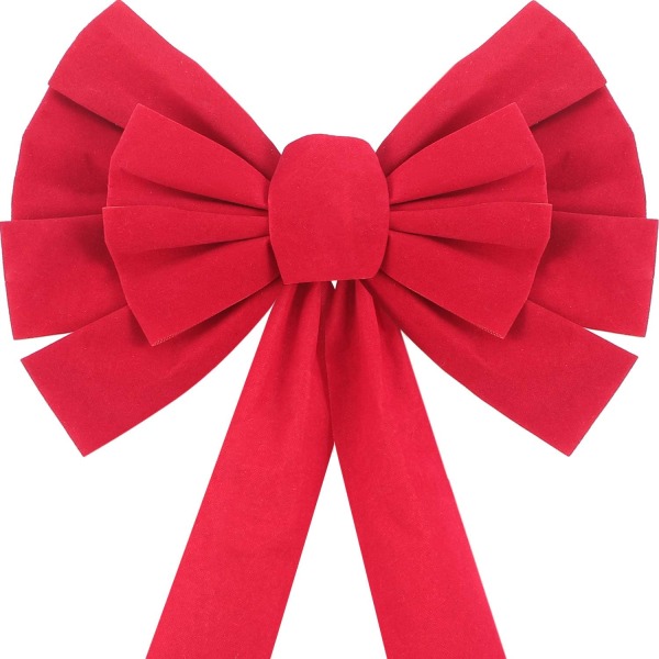 6st Elegant röd sammet julrosetter perfekt för kransar