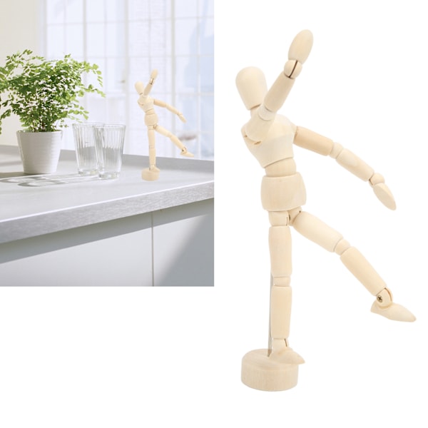 Wooden Mannequin 14 Rotatable Joint Drawing Mannequin Human Body Proportions Portable Art Mannequin for Artist For Sketching 5.5in(14cm)