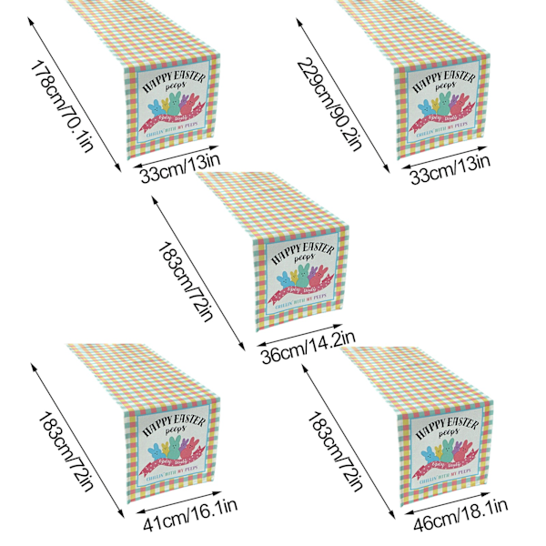 Påske Bordflag Kaninæg Gnome Ternet Dug Bordløber