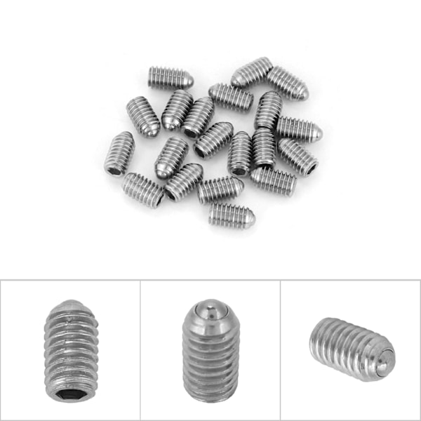 20pcs  set Stainless Steel Thread Hex Spring Ball Plunger Screw (M6*10)