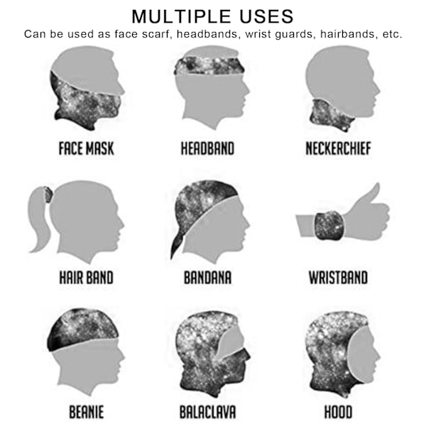 Multifunktionel Trykt Ansigts tørklæde Elastisk Åndbar Vaskbar Pandebånd Håndledsbeskytter (S10)