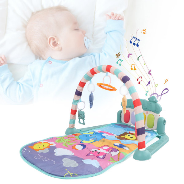 Baby Gym Playmat Piano Improve Motor Skill Sensory Stimulation Learning Light Musical Kick Play Piano Mat Ultramarine