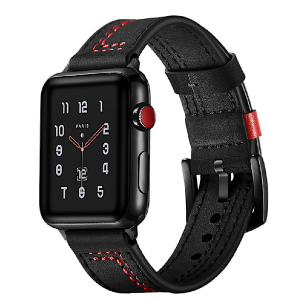 42/44 mm 38/40 mm rem, lämplig för Apple Watch 1/2/3/4/5/6/7 Black 42/44mm