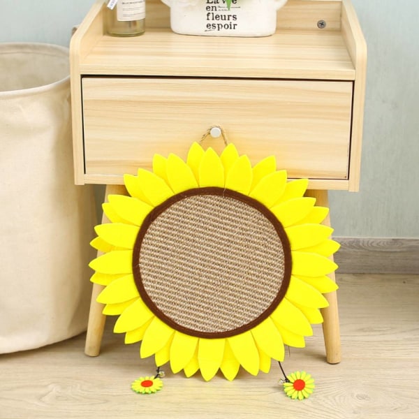 Cat Toy Sunflower Scratching Board, naturlig sisal kan hänga