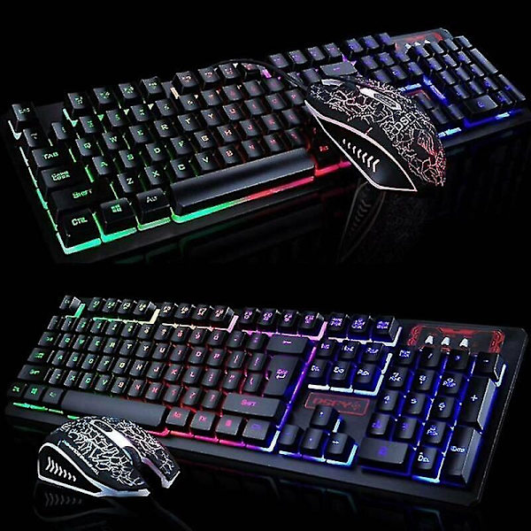 Gaming Tangentbord och Mus Set Rainbow Led USB