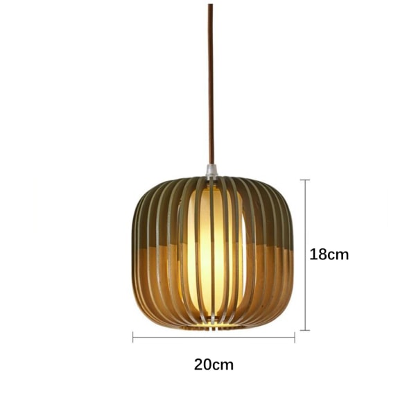 20CM massivt trä ljuskrona 220V LED ljus enkel ballong