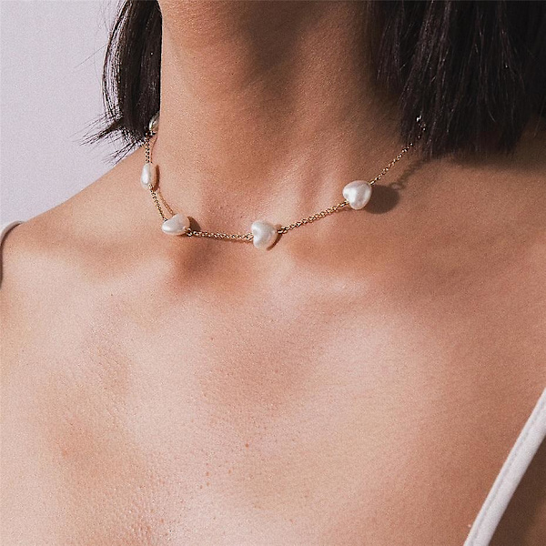 Barock pärlhänge, chokerhalsband, bröllopspunk stort