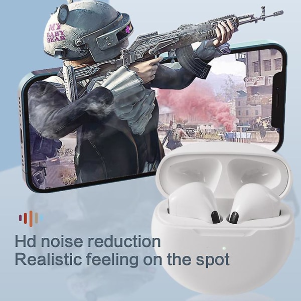 Pro6 Wireless Bluetooth Headset J6 Gaming Headset Noise White