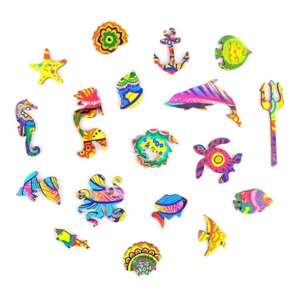 Fish Shape Träpussel Vuxna Barn Pedagogisk sticksåg