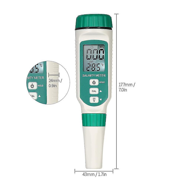 Bärbar salthaltsmätare Handhållen Atc Salinometer Halometer
