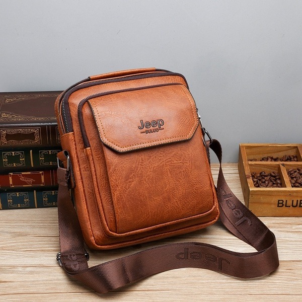 Herr Axelväska Messenger Bag Herr Dragkedja Man Väska Hög