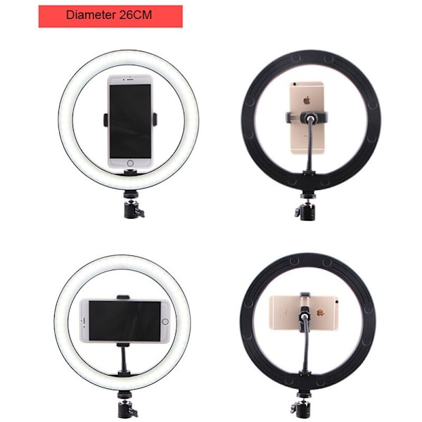 10 tums USB laddning Ny Selfie Ring Light Flash Led-kamera