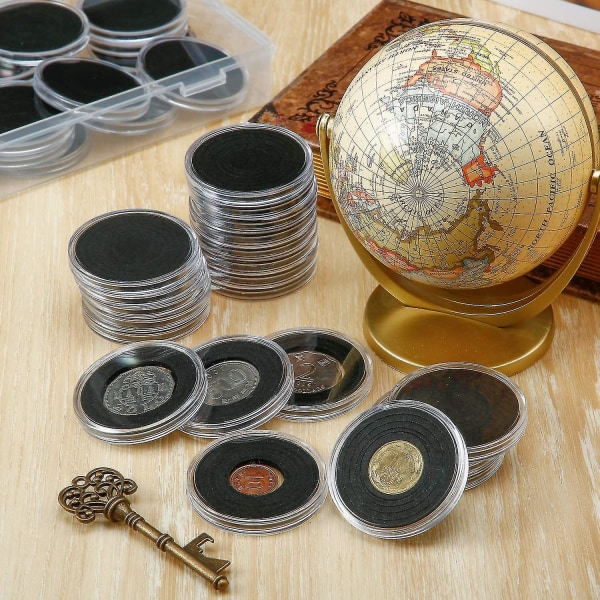 40 stycken 46 mm myntkapslar 8 storlekar