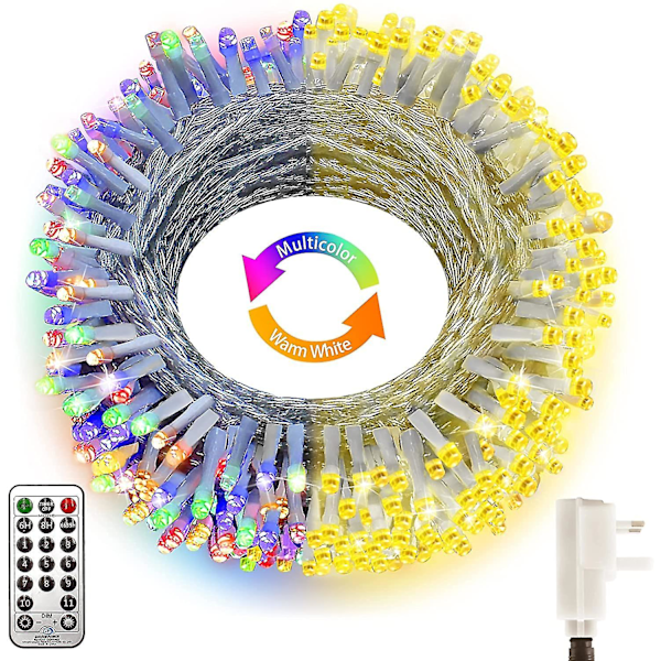 Julbelysning utomhusdekorationer 197ft 500 Led Färg 500 LED 197Ft