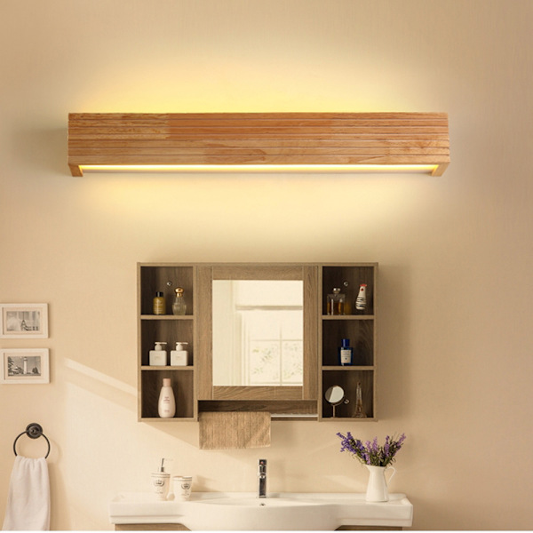 6W massivt trä vägglampa sovrum sänglampa LED trä lampa