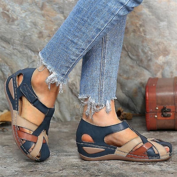 Lollita Orthopaedic Plus Sandaler Pu Läder Retro Arch Blue 43