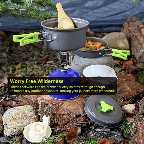 Camping Köksredskap Mess Kit Gear Camp Tillbehör Utrustning