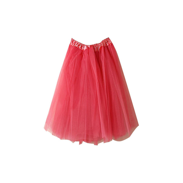 Kvinnors högkvalitativ plisserad kort kjol av gasväv Vuxen Tutu Watermelon Red
