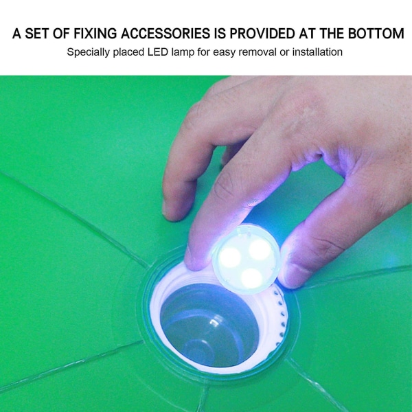 Light Up Pvc Uppblåsbar Ball För Jul Pvc Material Green