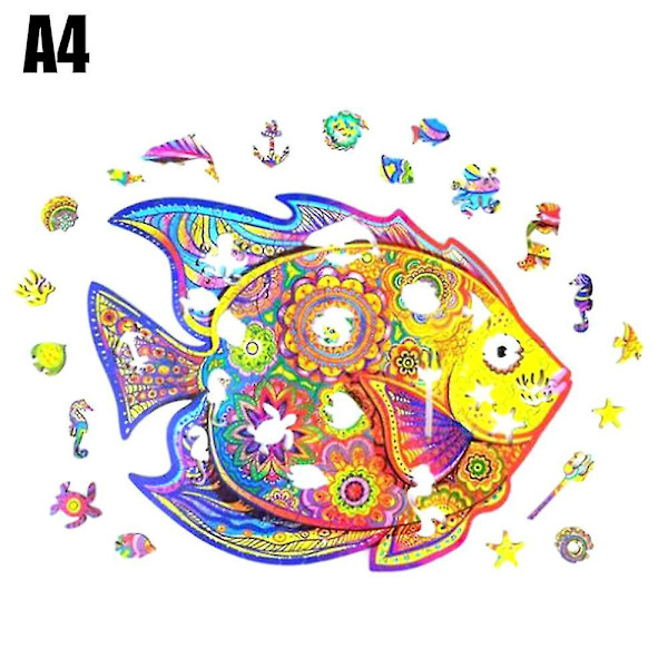 Fish Shape Träpussel Vuxna Barn Pedagogisk sticksåg
