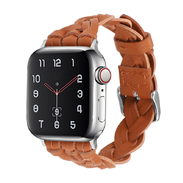 38/40MM, 42/44MM Läderrem för Apple Watch SE/7 Hand White  38/40MM
